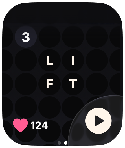 Metre Apple Watch screen showing a completed lift in the workout