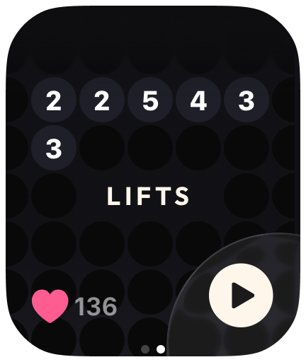 Metre Apple Watch screen for moving into the next lift