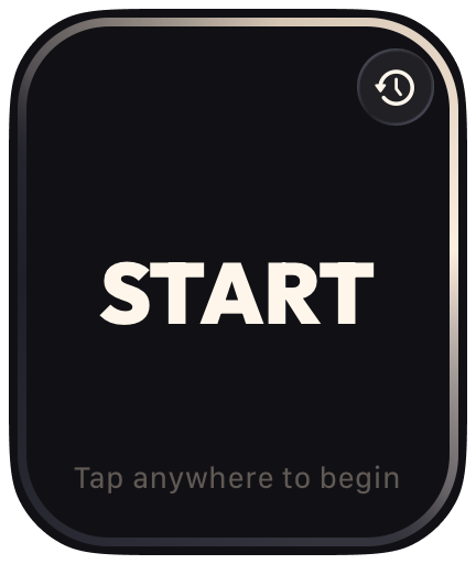 Metre Apple Watch screen showing the start workout flow
